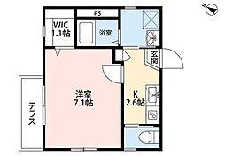 リリエンハイム神楽月 1階1Kの間取り