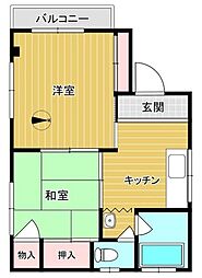 成田ハイツ 2Kの間取図画像