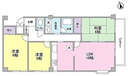 エクセル 3LDKの間取図画像