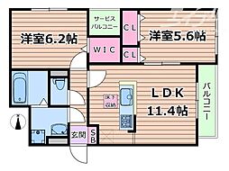 パル茨木 2LDKの間取図画像