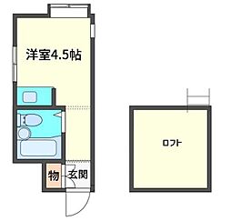 第6コーポ稲垣 ワンルームの間取図画像