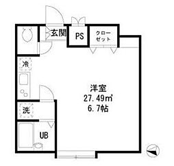 ダイヤモンドレジデンス新宿 ワンルームの間取図画像