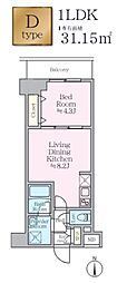 足立区東和2丁目マンション 1LDKの間取図画像