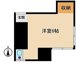 港荘 1階ワンルームの間取り