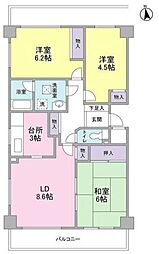 ファーサ宮崎台 3LDKの間取図画像