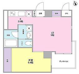 ポ・ライト 6階1LDKの間取り