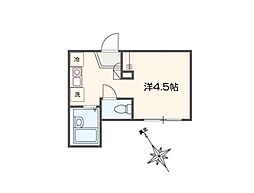 MELDIA海老名 ワンルームの間取図画像