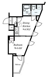 ビバリーホームズ久が原II 4階1DKの間取り