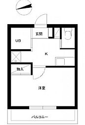 スカイコートヴァンテアン早稲田 1Kの間取図画像