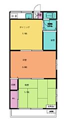 Kハイツ 2DKの間取図画像