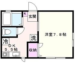ホリーズドミサイル 1DKの間取図画像