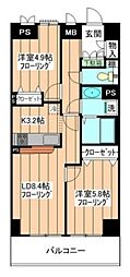 ヴィタノーバ 2LDKの間取図画像