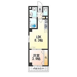 ARCA豊中曽根 1LDKの間取図画像