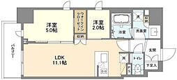 クレストコート東中野 2LDKの間取図画像