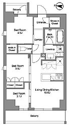 BPRレジデンス東日暮里 5階3LDKの間取り