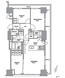 レキシントン・スクエア白金高輪 3LDKの間取図画像