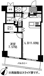 レジディア日本橋人形町2 1LDKの間取図画像