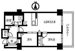 シティコート目黒4号棟 2LDKの間取図画像