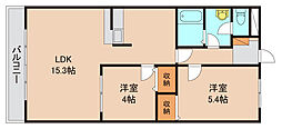メゾン・ボヌール 2LDKの間取図画像