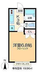 ヴィレヂハピネス-5参番館 1Kの間取図画像