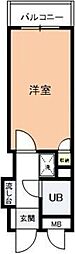 サニーサイド武蔵浦和 3階1Kの間取り