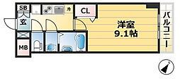 プレサンス神戸セレスティア 1Kの間取図画像