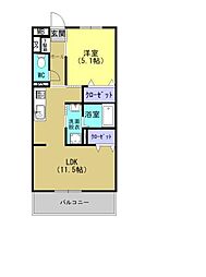 Ｇｒａｃｅ　ａｎ（グレイスアン） 1階1LDKの間取り