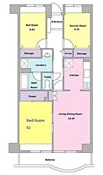 KDXレジデンス東雪谷 3LDKの間取図画像