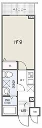 プラティーク南馬込 3階1Kの間取り