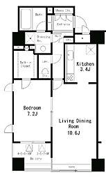 パークアクシス麻布仙台坂 1LDKの間取図画像