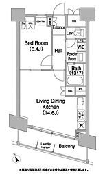 コンフォリア芝浦バウハウス 6階1LDKの間取り