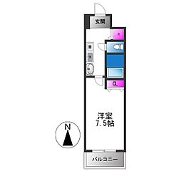 ジュネスコート 1Kの間取図画像