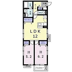 ポルトボヌール 3階2LDKの間取り