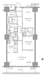 パークアクシス豊洲 2LDKの間取図画像