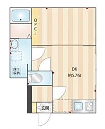 DAYS勝田台南 1階1DKの間取り