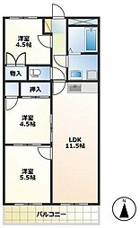 グリーンハイム 2階3LDKの間取り