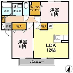 コンフォート 2LDKの間取図画像