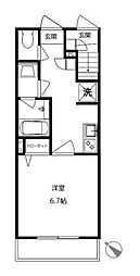 ルーセント・Ｋ 1階1Kの間取り