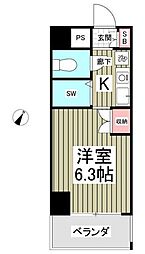 グランヒル松戸 ワンルームの間取図画像