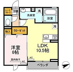 クリア南砂 1LDKの間取図画像