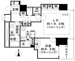 ワールドシティタワーズブリーズタワーB1棟 1SLDKの間取図画像