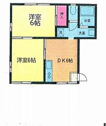 クリエール文京 1階2DKの間取り