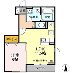 ラピス湘南 1LDKの間取図画像