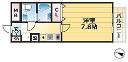 ダイドーメゾン神戸元町 1Kの間取図画像