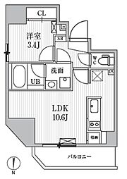 エスレジデンス入谷アレシア 1LDKの間取図画像