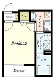MODESCORT 3階1Kの間取り