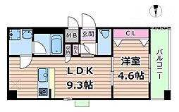 スプランディッド新大阪VIII 1LDKの間取図画像