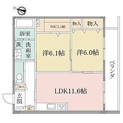 (シニア限定)ヘーベルヴィレッジ湘南台4丁目～サニーヒルズ湘 2LDKの間取図画像