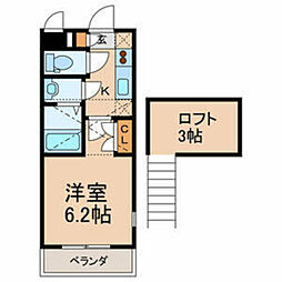エステート新松戸24 1Kの間取図画像