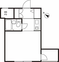 ニューシティハイツ飯田橋 2階ワンルームの間取り